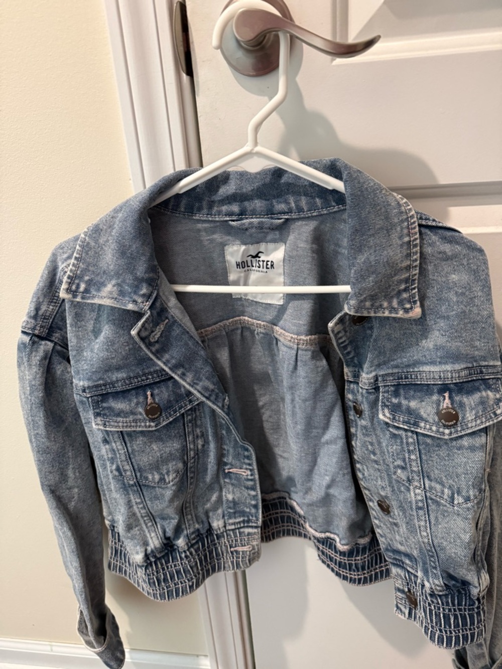 Hollister Cropped Light Blue Denim Jacket